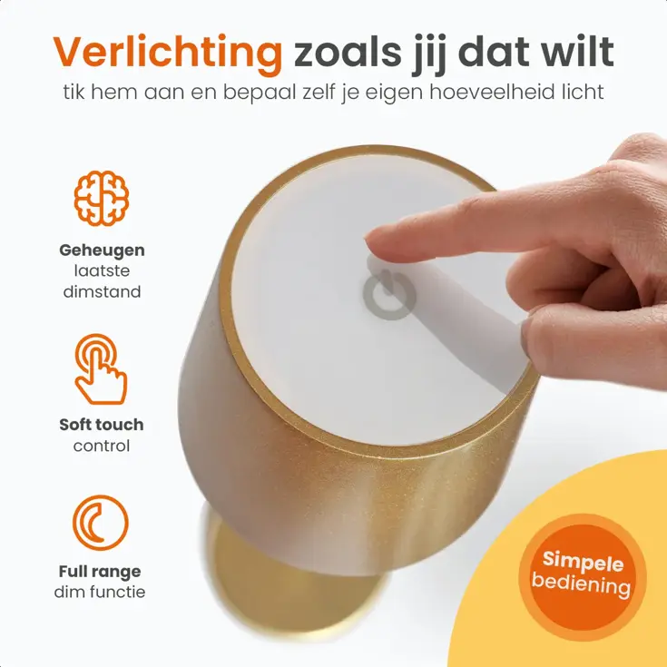 Essence Tafellamp Oplaadbaar - 26cm - LED