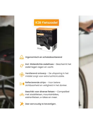 Fietszadel met Waterdichte Zadelhoes