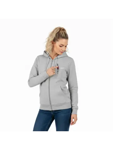 Infrarood Verwarmde Zipper Hoodie – Dames  Grijs