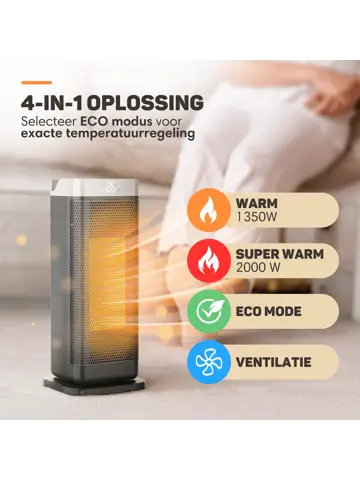 Elektrische Kachel Elite- 2000W - Ventilatorkachel