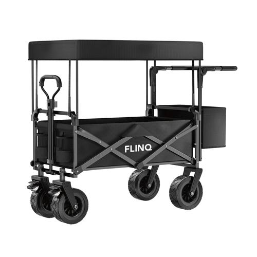 Bolderkar Deluxe met dak - 100L - 130KG - Zwart