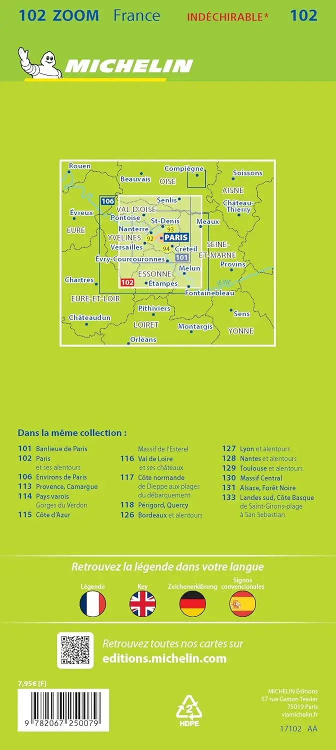 Wegenkaart Zoom 102 Paris et Alentours
