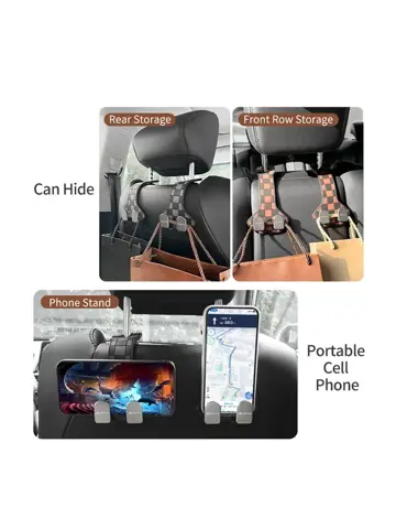 2x Auto Hoofdsteun Haak Duo