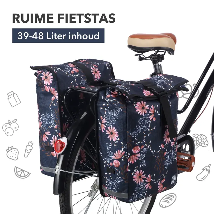 Fietstas Rolltop - Dubbel - Waterdicht