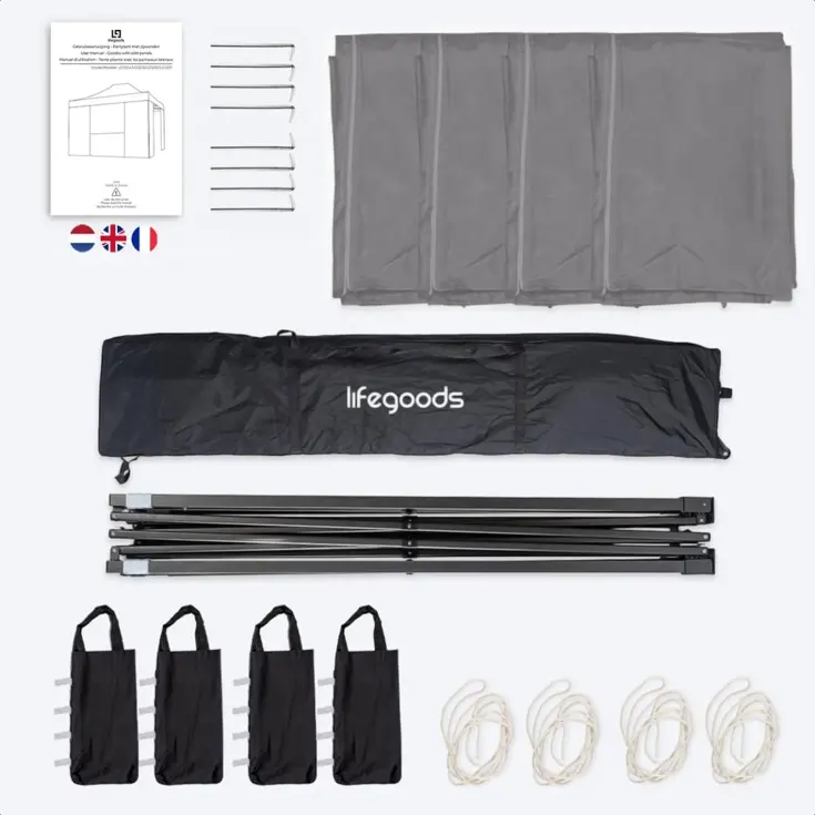 Partytent – 3x4.5 m – Donkergrijs