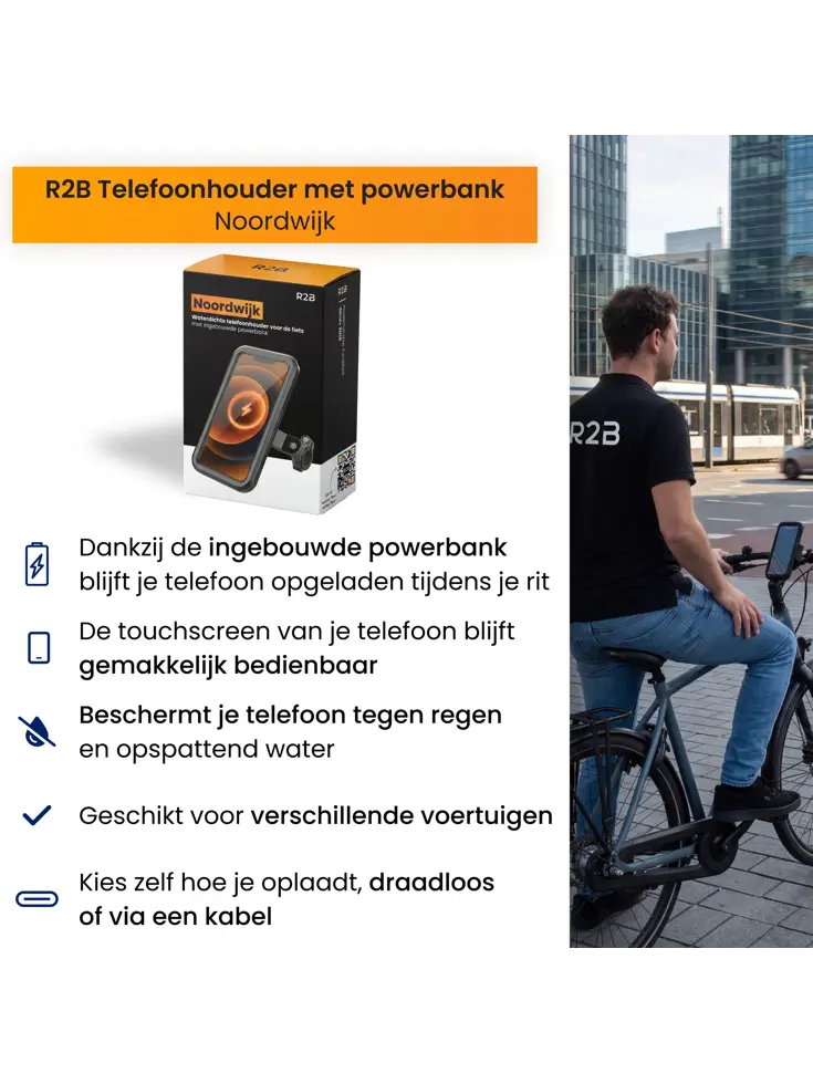 Telefoonhouder Fiets met Powerbank 5000 mAh