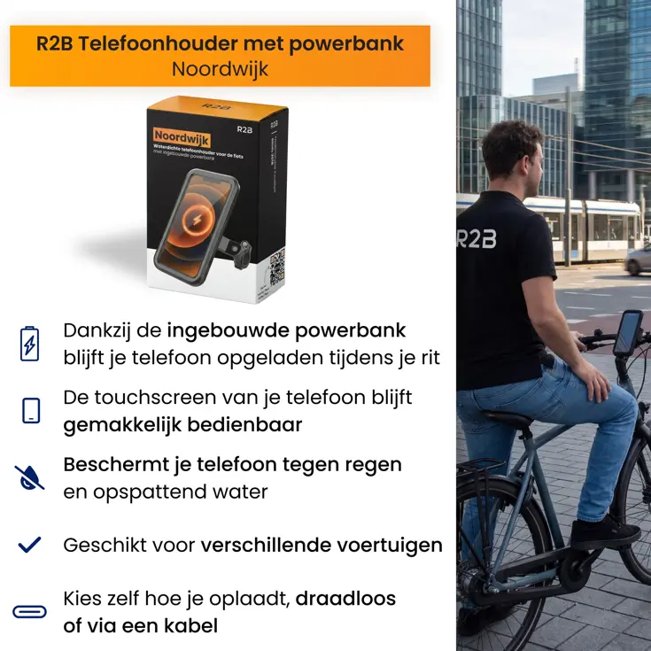 Telefoonhouder Fiets met Powerbank 5000 mAh
