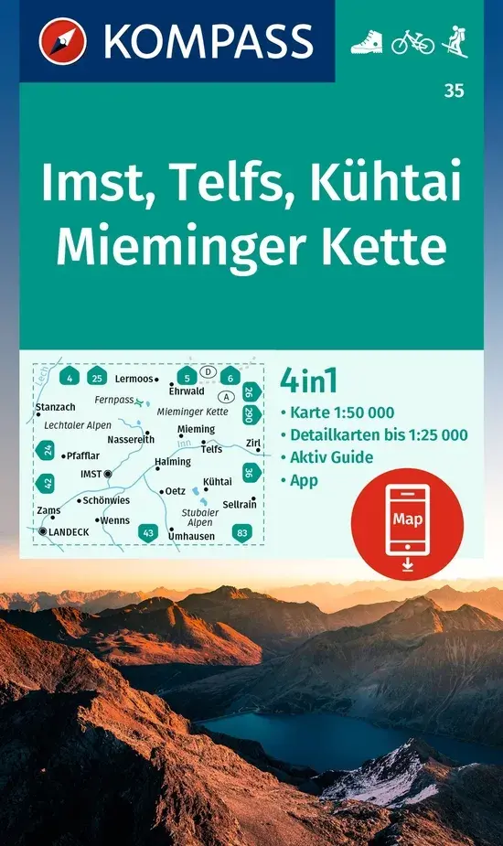 Wandelkaart WK35 Imst -Telfs - Kühtai