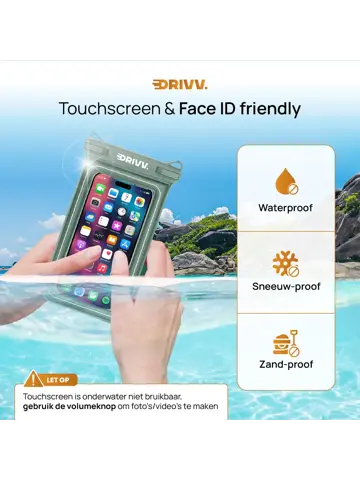 Drivv. Waterdicht Telefoonhoesje - 6.8" Groen