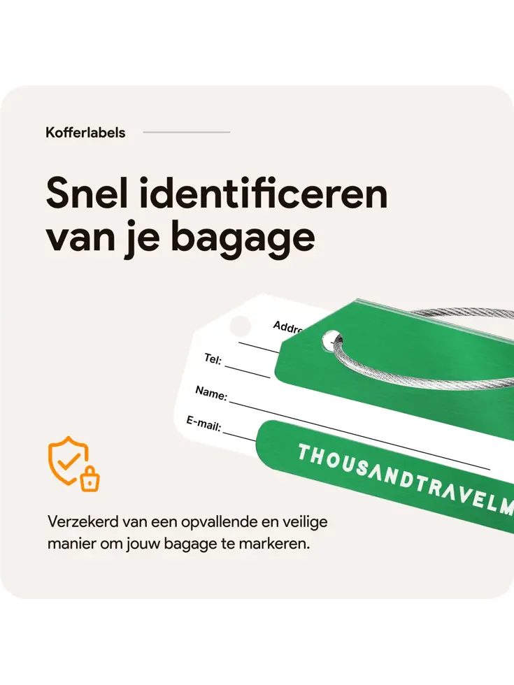 Aluminium kofferlabels – 4 stuks – Groen