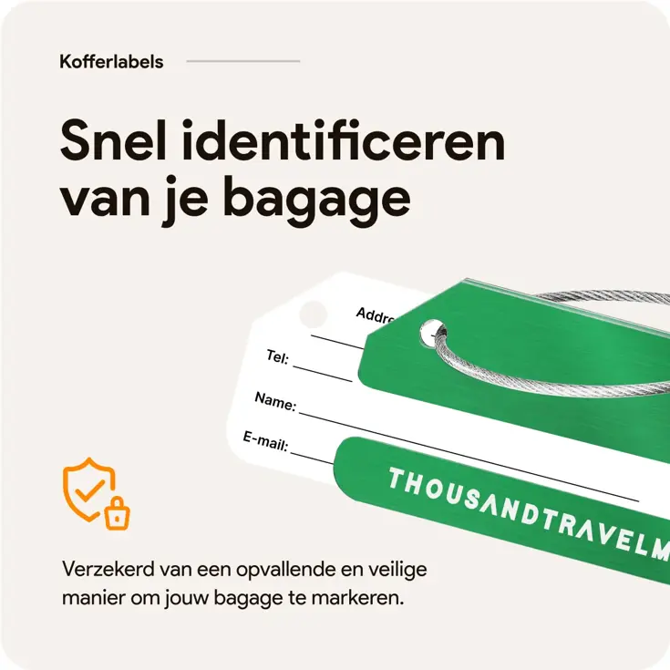 Aluminium kofferlabels – 4 stuks – Groen