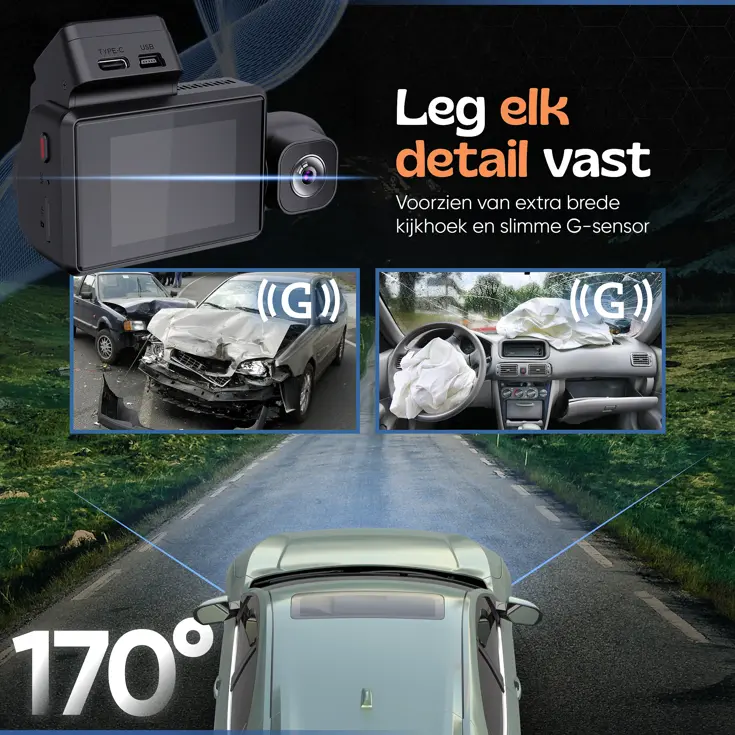 3CH Dashcam - WiFi GPS 4K 64GB - M800 Pro Dashcam