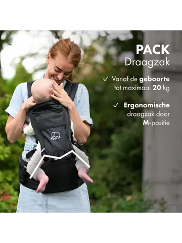 Pack Luxe draagzak + Opbergvakjes - Ergonomisch