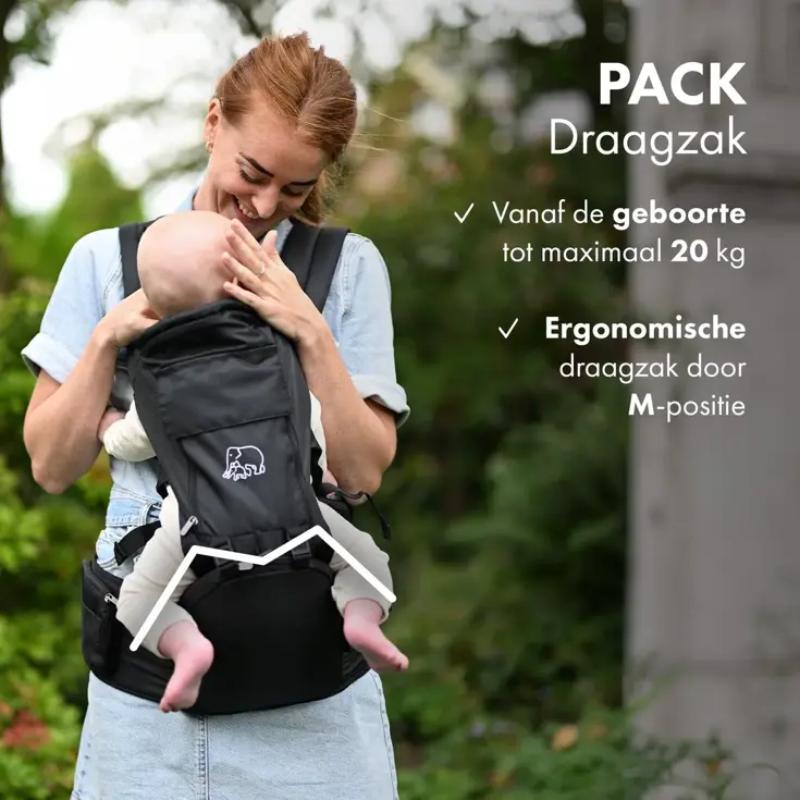 Pack Luxe draagzak + Opbergvakjes - Ergonomisch