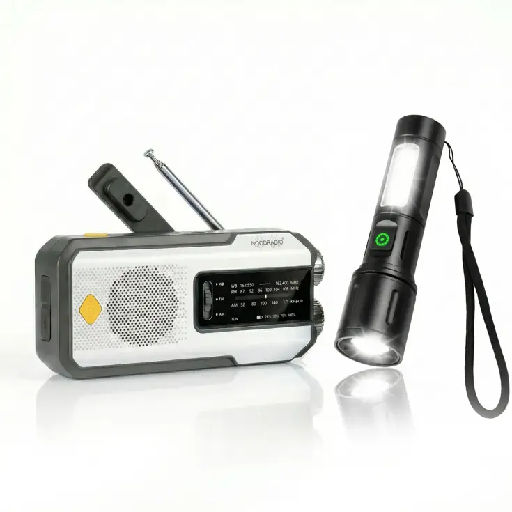 Noodradio 2.000mAh Wit + Zaklamp