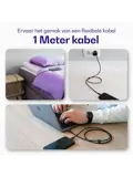 Flex USB-A naar USB-C Kabel 1M Zwart