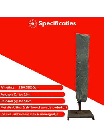 Zweefparasol hoes 250x55x60 cm - Diamond