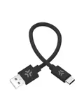 Zwarte 30cm Gevlochten USB-A naar USB-C Kabel