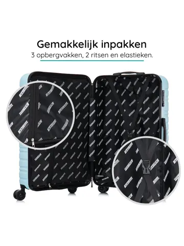 Reiskoffer L ABS 95L met TSA-slot en 360° wielen