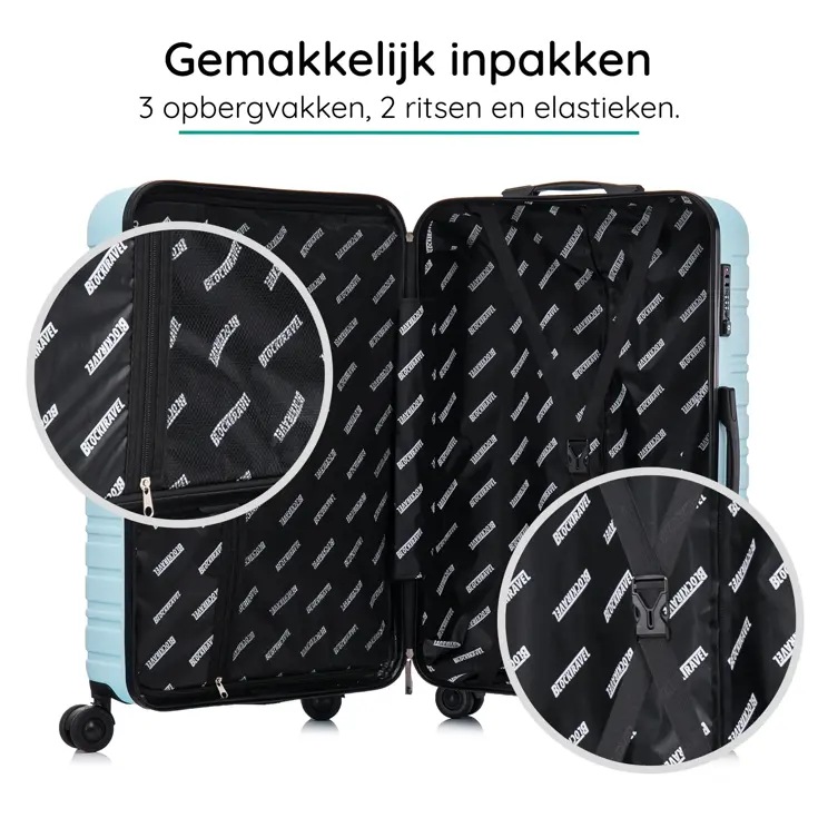 Reiskoffer L ABS 95L met TSA-slot en 360° wielen