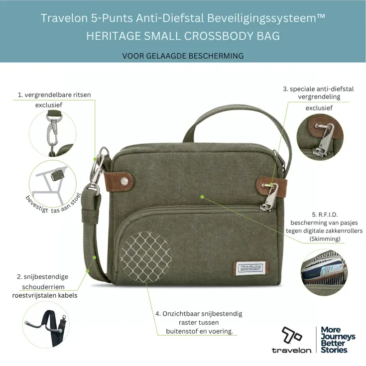 Travelon Anti-Diefstal Heritage Crossbody