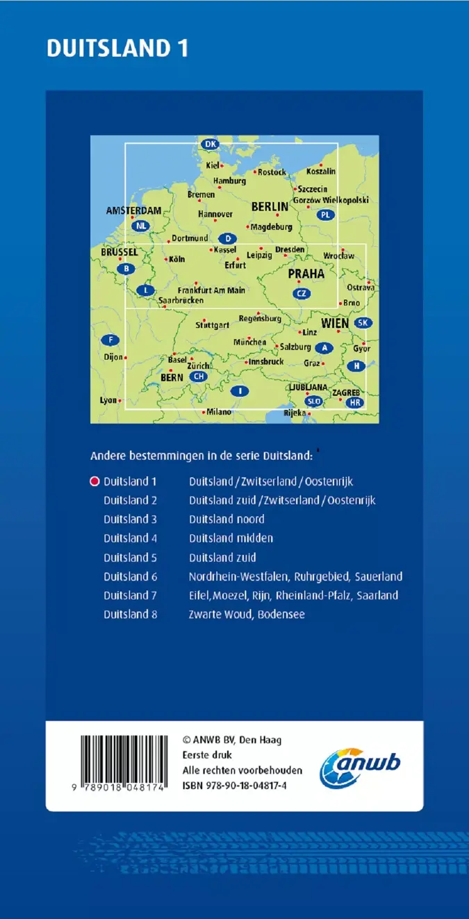 ANWB Wegenkaart Duitsland, Zwitserland en Oostenrijk