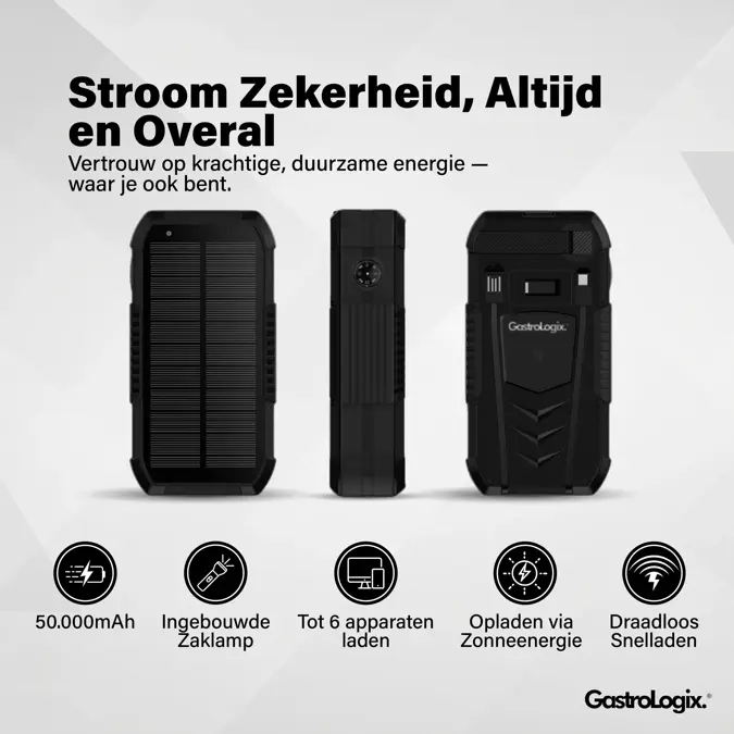 Solar Powerbank Incl. Handslinger 50.000mAh