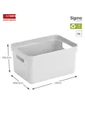 Sigma home - Opbergbox - 13L wit - 6-delig