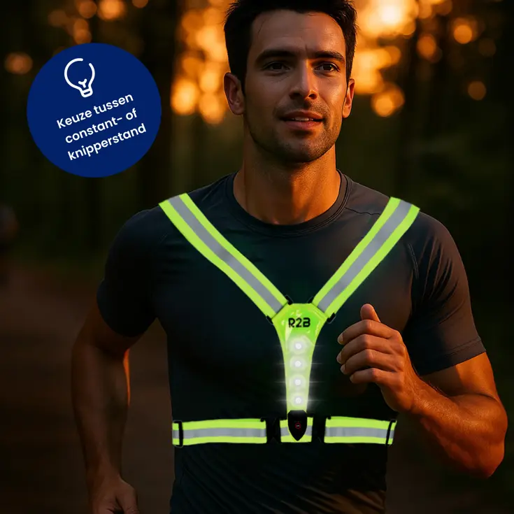 Hardloopvest met verlichting oplaadbaar