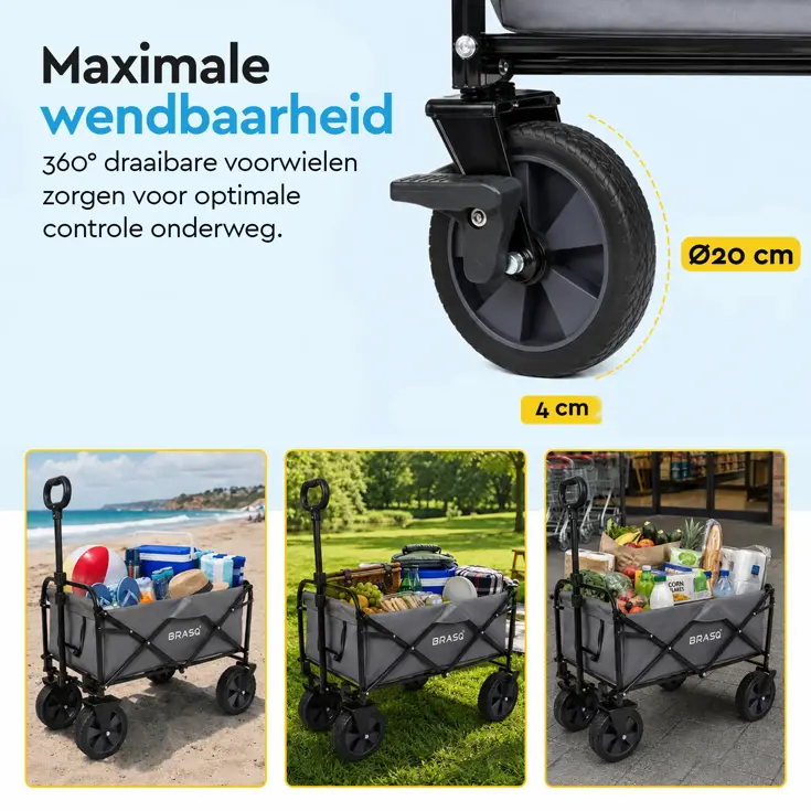 Bolderkar - Opvouwbaar - 80 KG