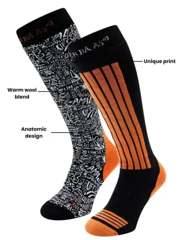 6 paar - Unisex - Skisokken