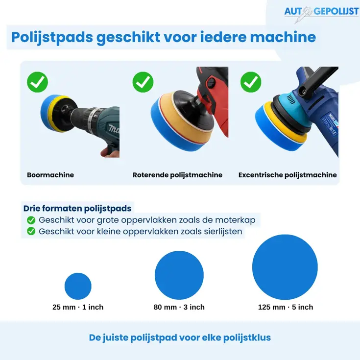 Polijst Pads - Polijstschijven - 18 Delig