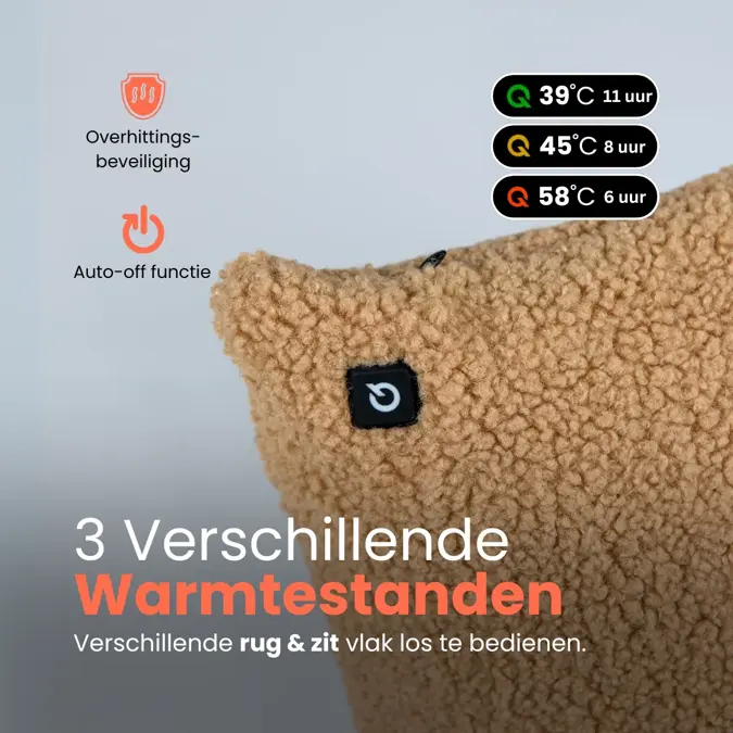 Qnuss Warmtekussen Teddy 45x45