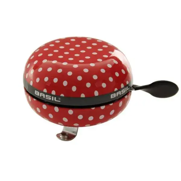 Basil Fietsbel Polkadot 80 Mm - Rood / Wit