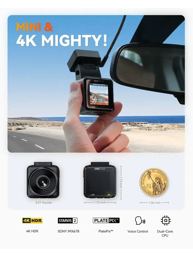 E1 Pro Cloud 4K Wifi GPS dashcam