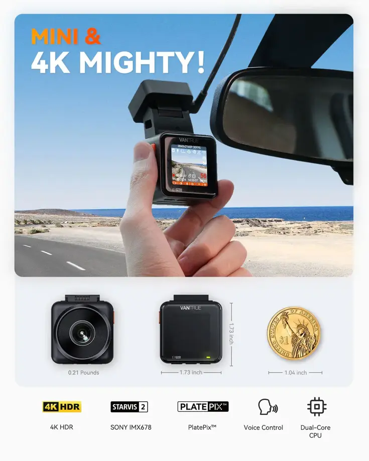 E1 Pro Cloud 4K Wifi GPS dashcam