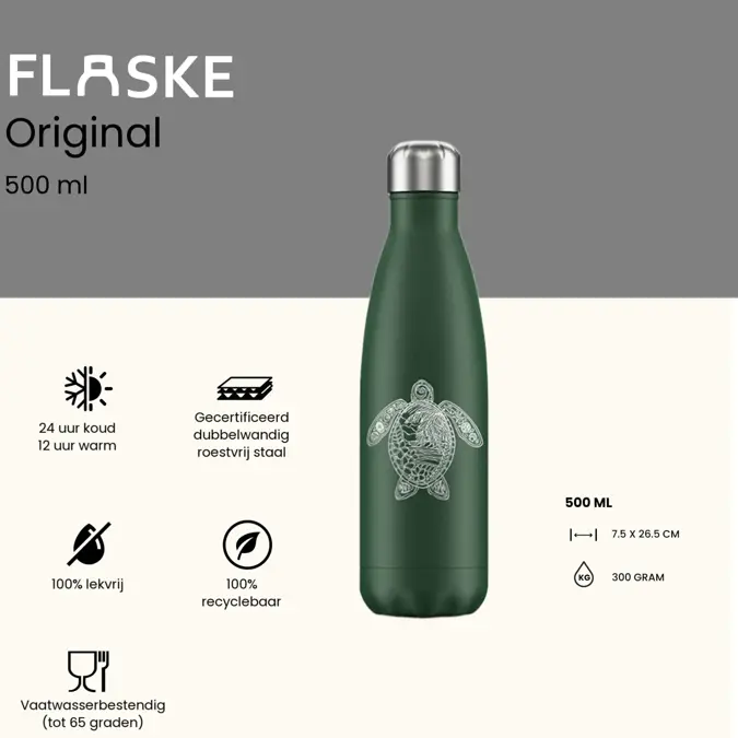 FLASKE 500 ml  RVS Drinkfles