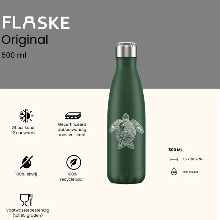 FLASKE 500 ml  RVS Drinkfles