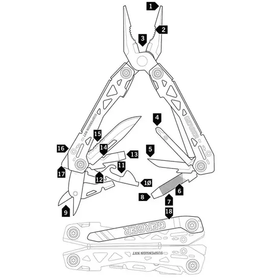Gerber Suspension NXT - Multitool zwart