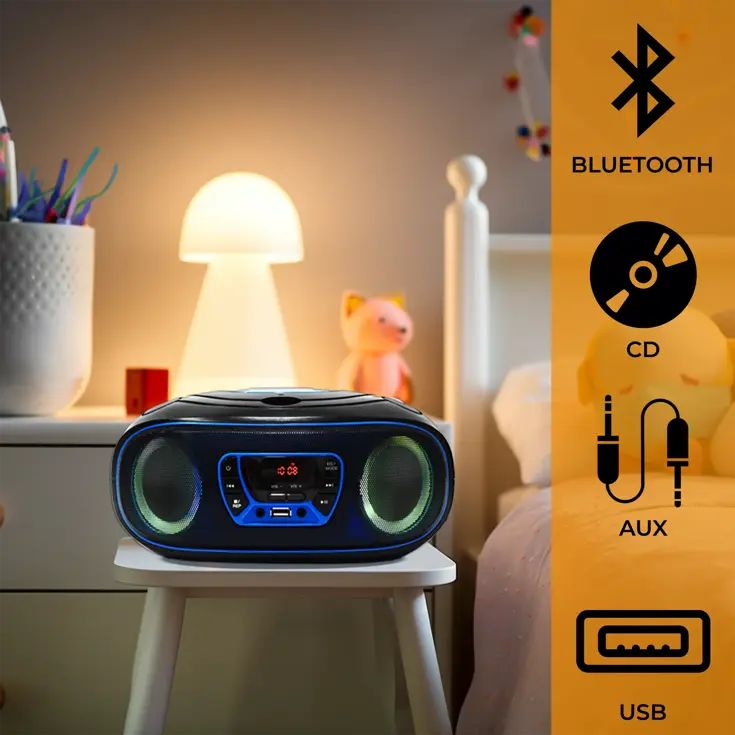 CD speler FM-Radio Bluetooth Lichteffecten