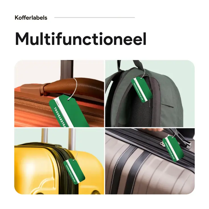 Aluminium Bagagelabel – 2 stuks – Groen