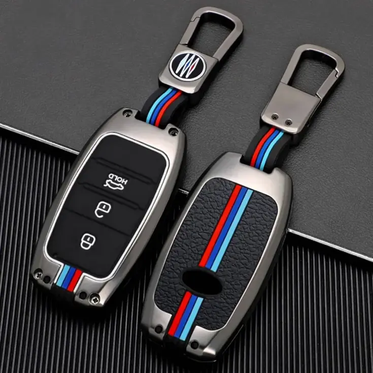 Metalen Sleutelhoesje voor Kia grijs A3A