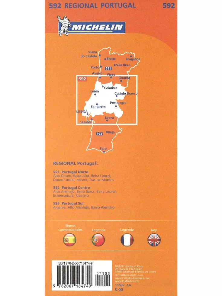 wegenkaart Regional 592 Portugal Midden