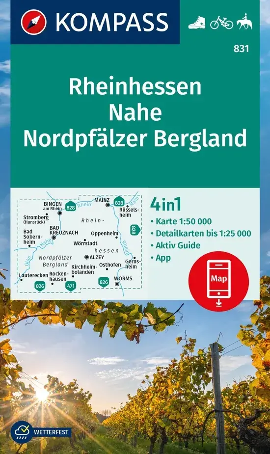 Wandelkaart WK831 Rheinhessen - Nahe