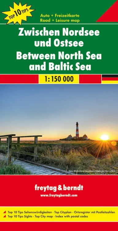 Wegenkaart Tussen Noordzee En Oostzee
