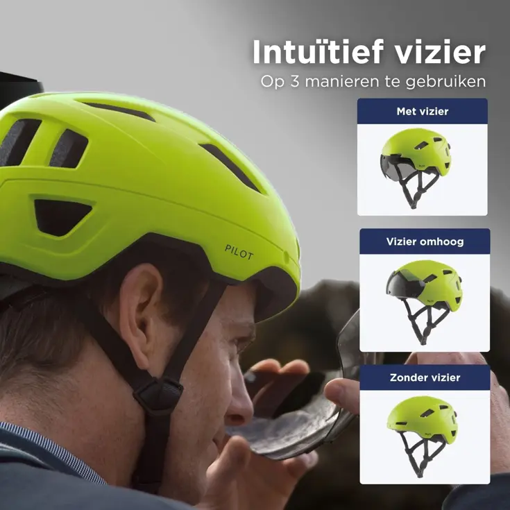 PILOT fietshelm met vizier NTA certif.