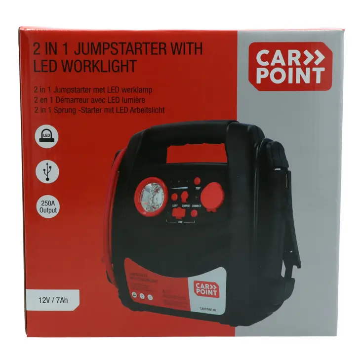 12V Jumpstarter 2in1 met LED Verlichting