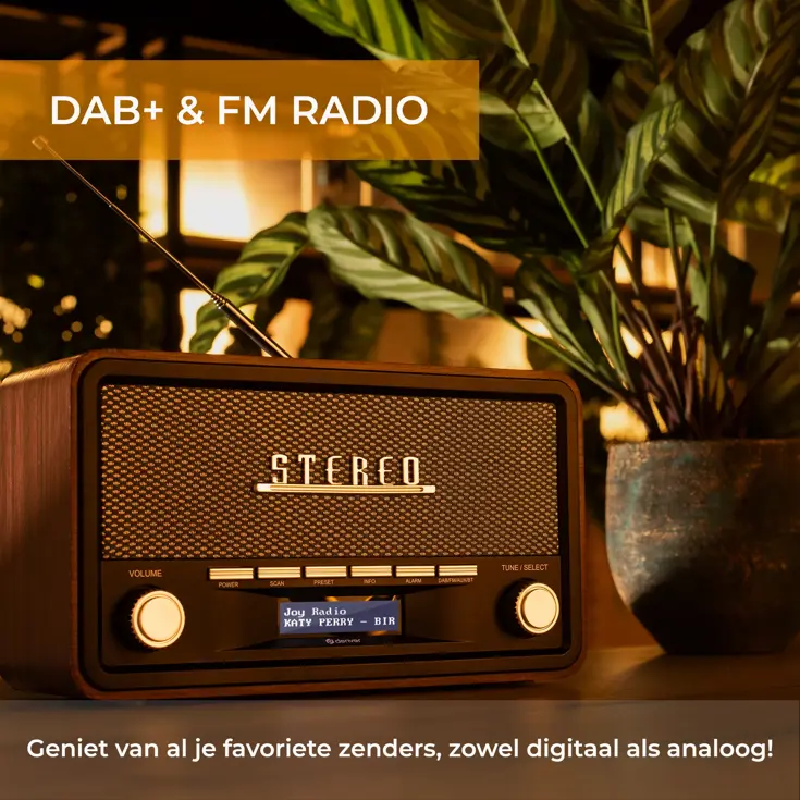 Stereo DAB+/FM radio Bluetooth Alarmfunctie