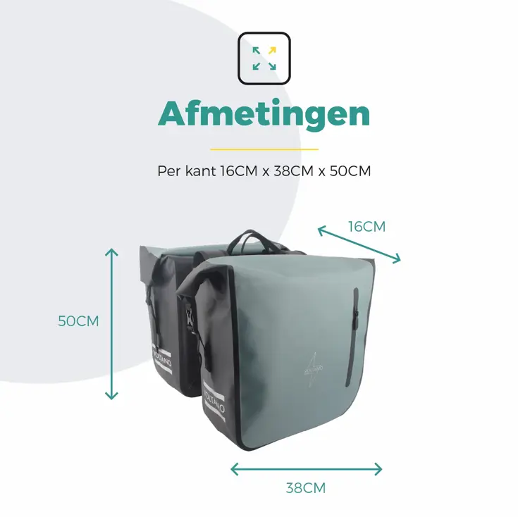 Voltano Dubbele Rolltop Fietstas 48 L