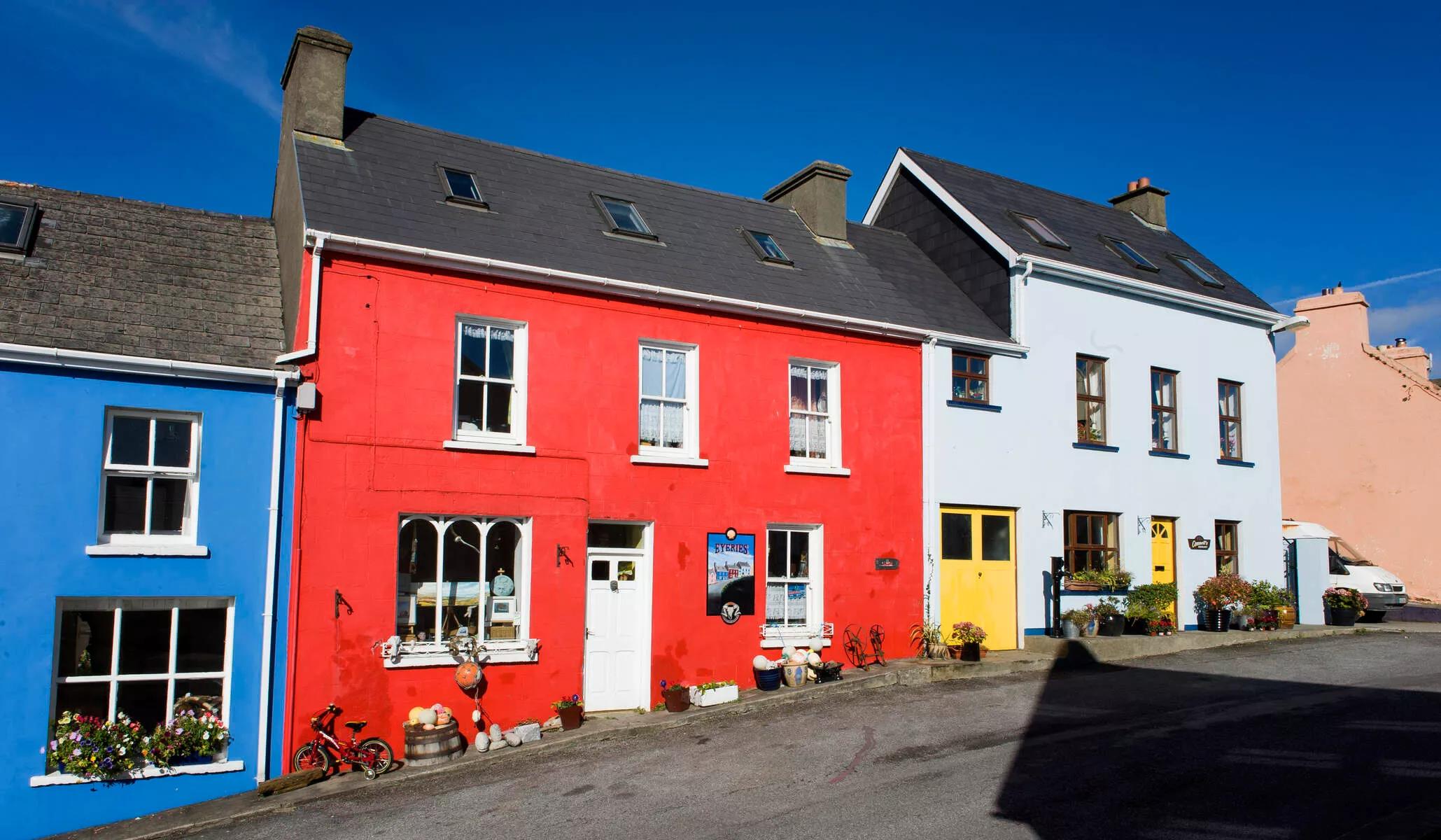 Colourful houses, Eyeries, Beara, Co. Cork